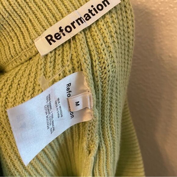 Reformation Sanzo Sweater knit green drawstring pull on lounge wear Shorts M - Picture 9 of 9